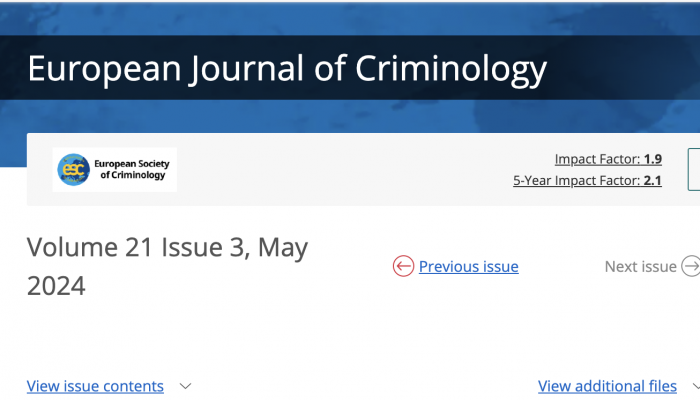 European Journal of Criminology- Volume: 21, Issue 3 (May 2024)